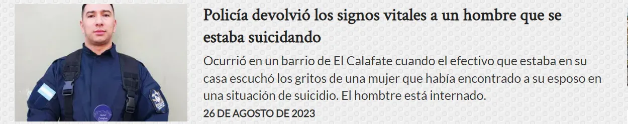 POlicía devolvió signos vitales