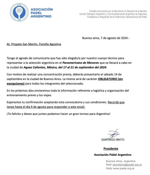 carta convocatoria