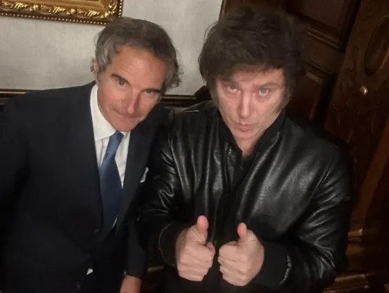 Javier Milei y Rafael Grossi (X Casa Rosada))