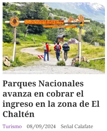 cobro acceso chalten tap