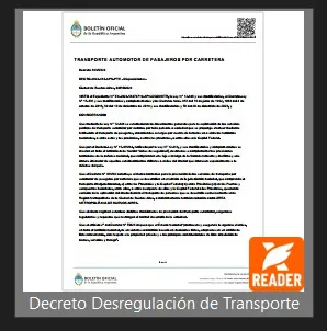 decreto desregulacion transporte