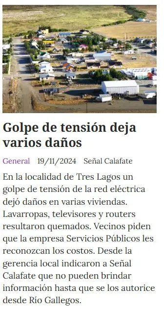 golpe d etension en tres lagos