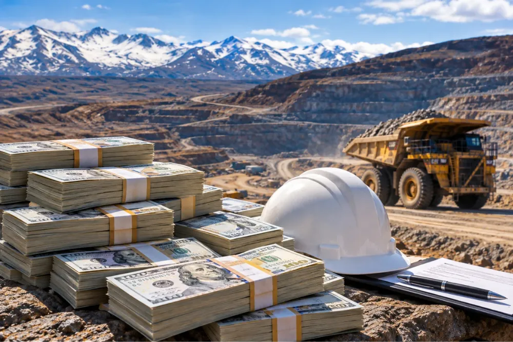 Dinero y casco ante la mina