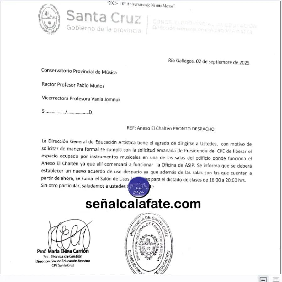 orden conservatorio chalten