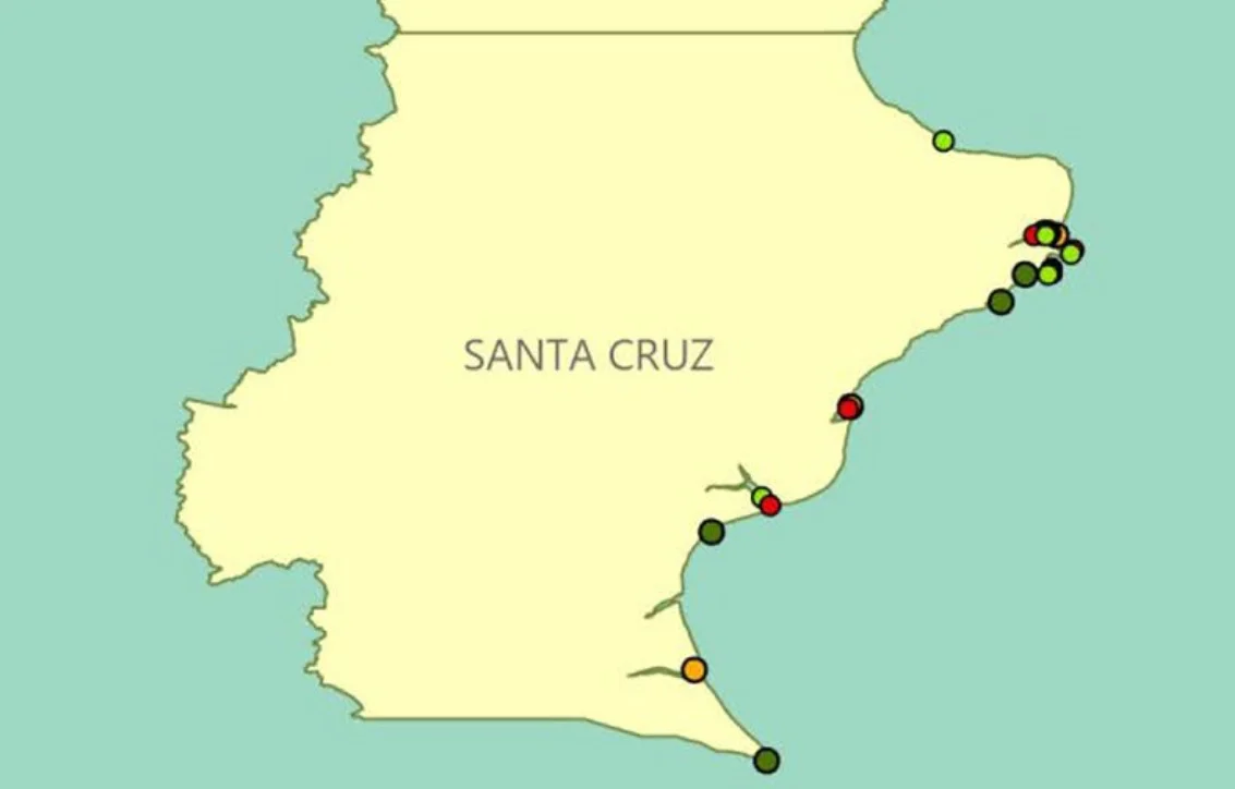 mapa pinguinos en santa cruz