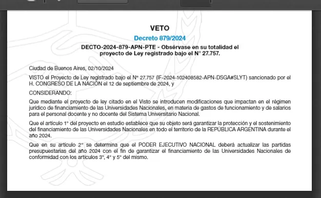 veto financiamiento universitario