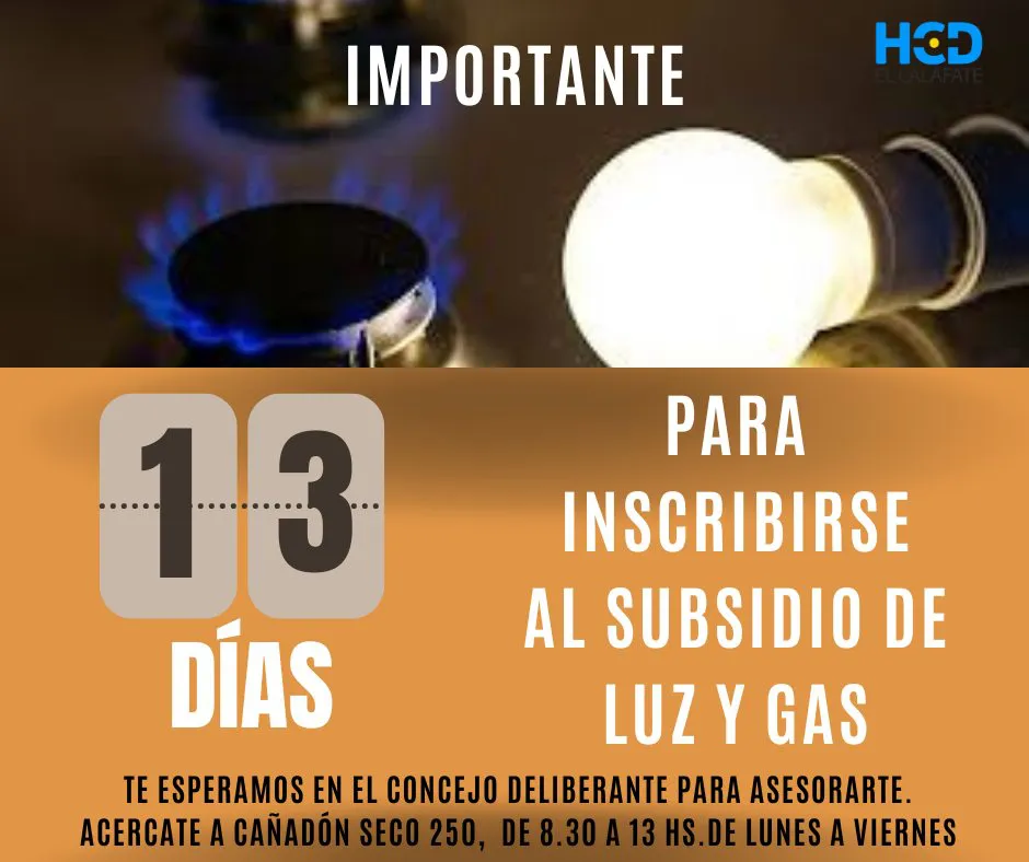Inscripcion Subsidio Luz y Gas