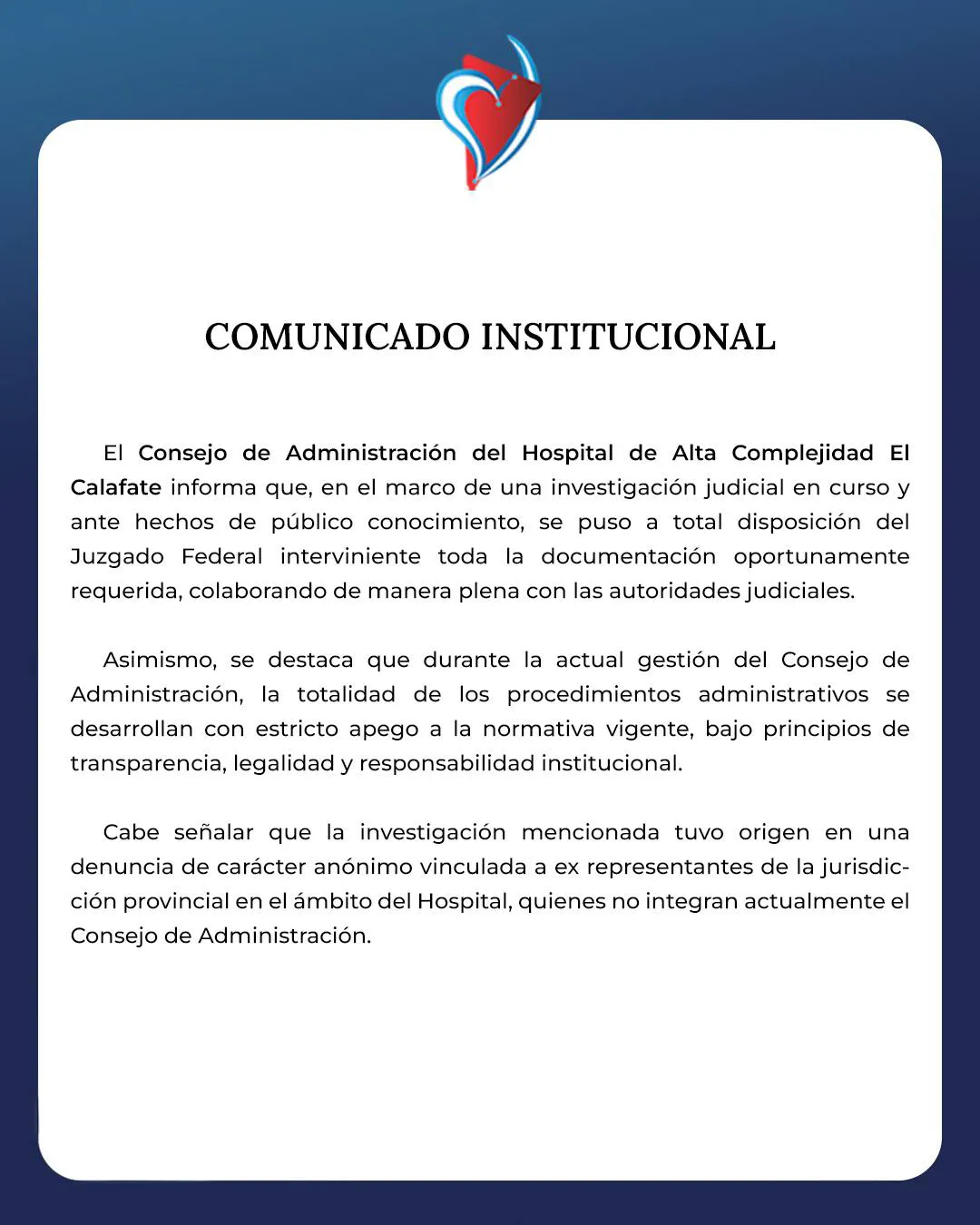 comunicado institucional SAMIC