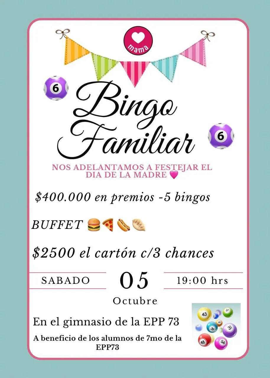 bingo familiar 5 octubre