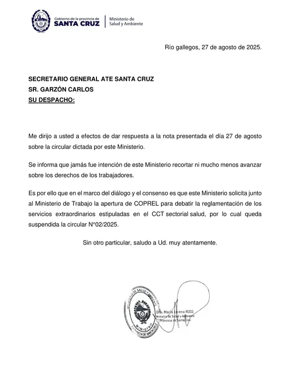 Horas extras suspencion