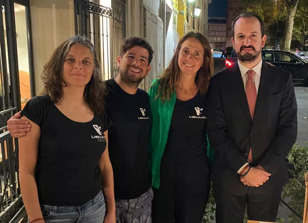 Prix Italia - Libelula Sur junto al Embajador argentino en Italia